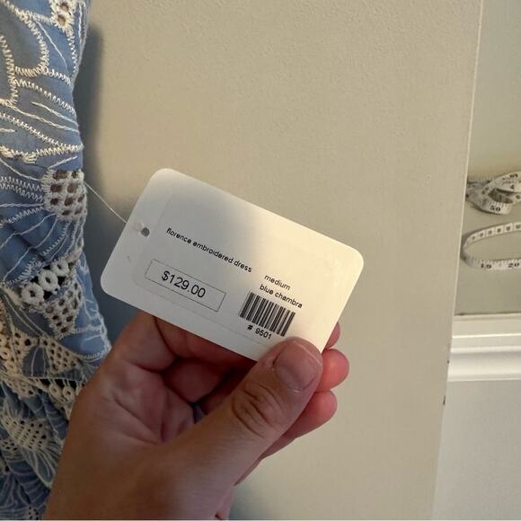 NWT Tuckernuck Adelyn Rae Blue White Lace Crochet Mini Dress Medium - Picture 6 of 12